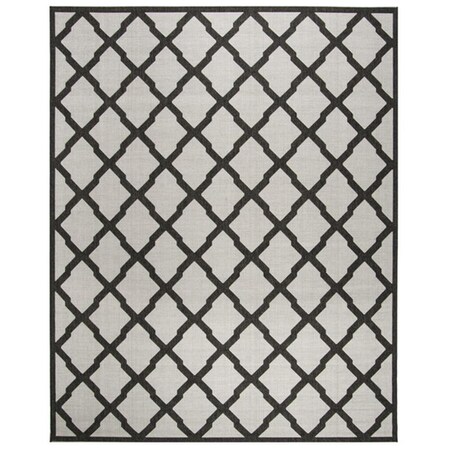 Safavieh 8 x 10 ft. Large Rectangle Linden 100 Power Loomed Rug, Light Grey and Charcoal LND122A-8